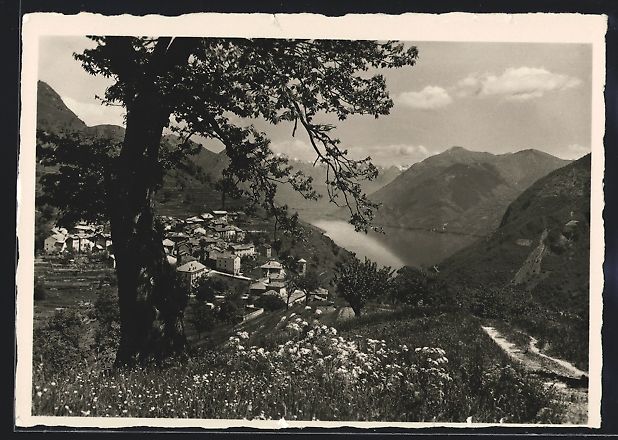 Cartoline postali: AK Brè-Paese, Panorama verso Porlezza – Usato da Berlin venduto da bartko-reher