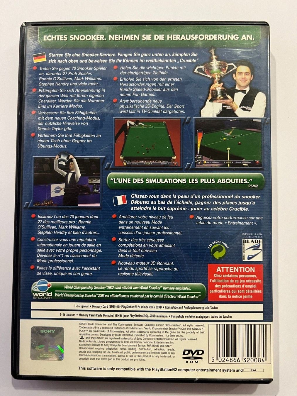 Sony Giochi: PS 2 Snooker 2002 – Usato da Balzers venduto da Alannah 1