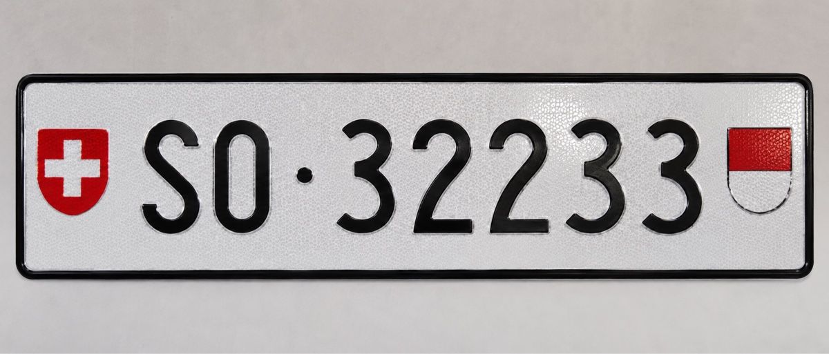 Insegne: Nummernschild SO 32233 Solothurn Kontrollschild – Usato da Oensingen venduto da keingeld