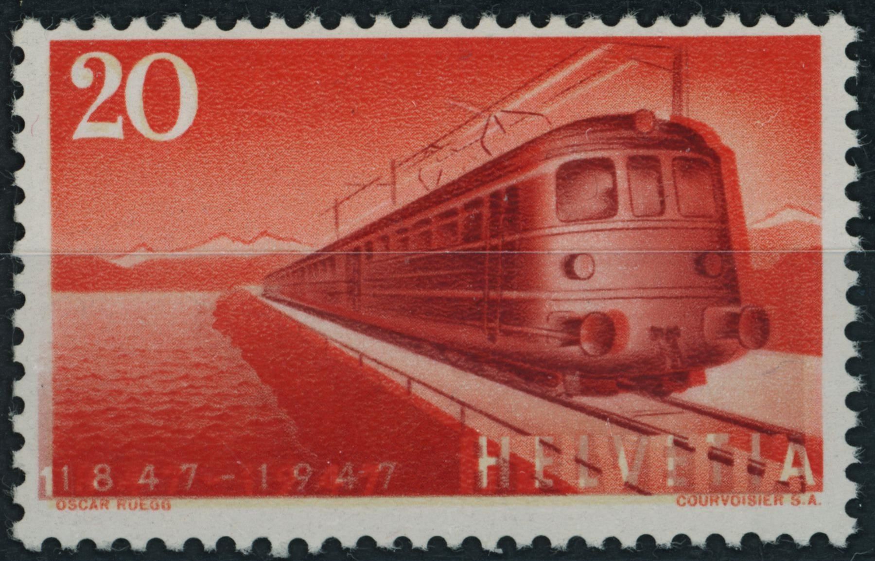 Tous les timbres: 1947 - Schweizer Eisenbahnen - Abart – D'occasion à Schindellegi par leecollect