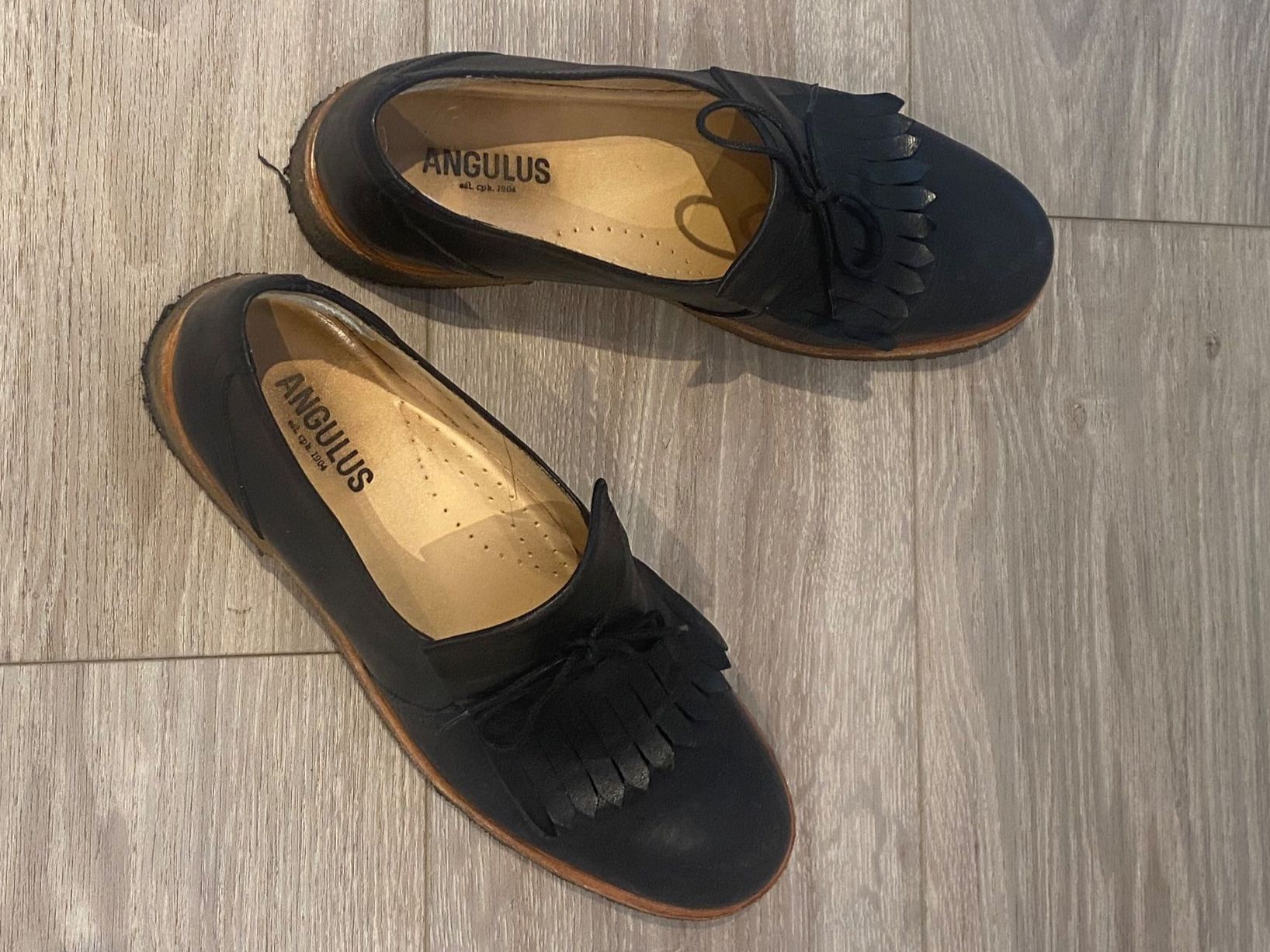 Scarpe da donna: Schuhe Angulus schwarz Leder Fransen – Usato da Basel venduto da NormaJean01 5