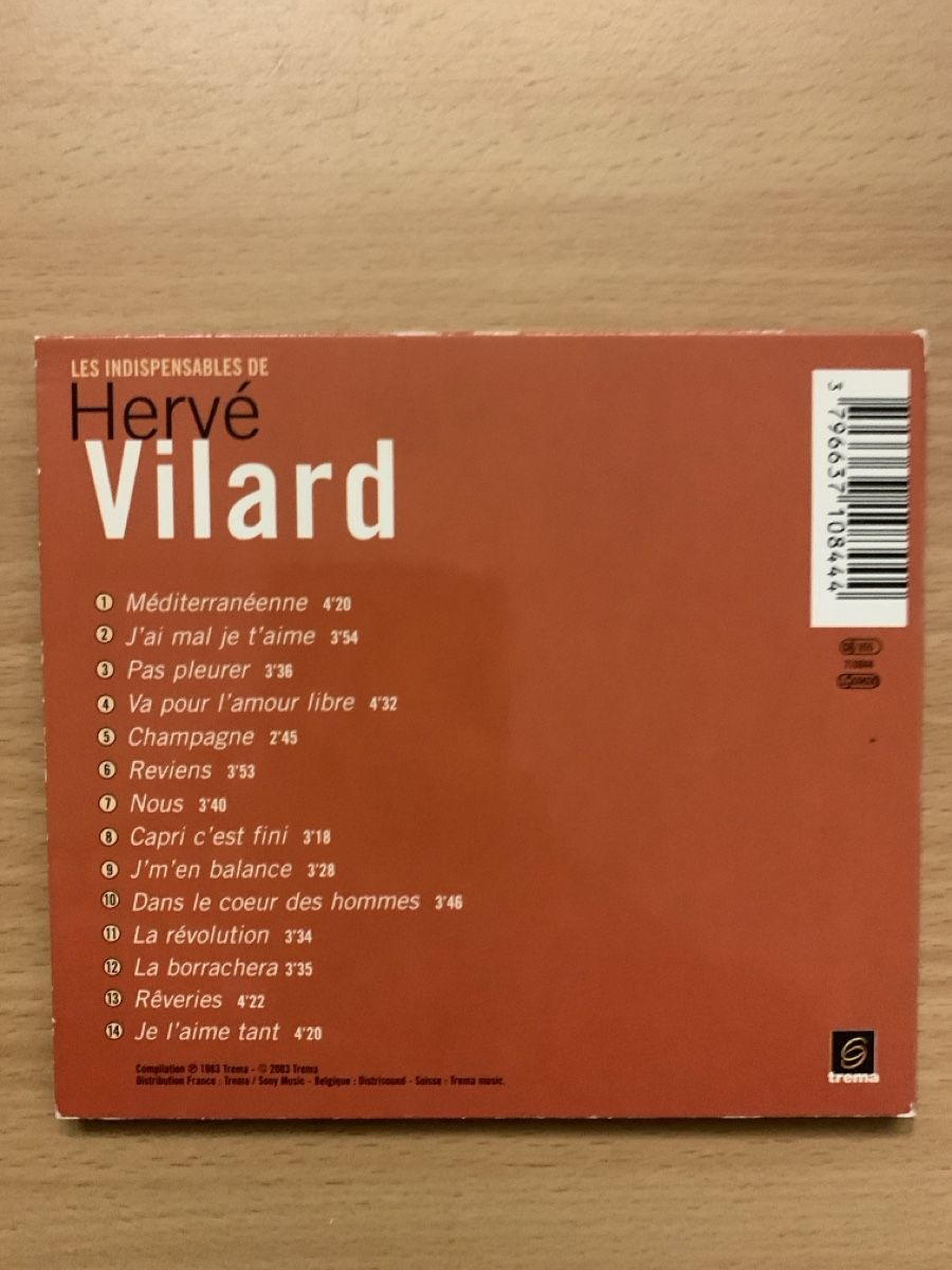 CD: CD Hervé Vilard - Les Indispensables - Versions Originales – Usato da Salavaux venduto da Lune_Diurne 1
