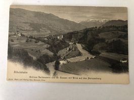 Ansichtskarte Albulabahn Schloss Baldenstein St. Cassan