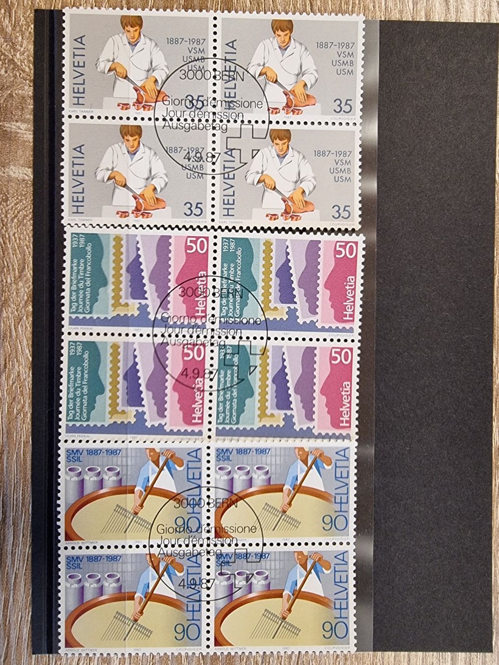 Tutti i francobolli: CH 1987 - Satz 4er Blocks - Nr. 750-752 - gestempelt – Usato da Buchen venduto da Jonny58
