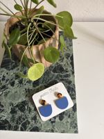 Ohrstecker blau-braun neu petite Frida
