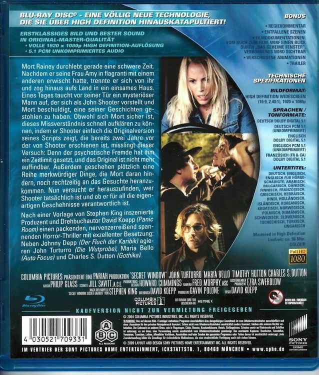 Das geheime Fenster - Jonny Depp - BLURAY | Kaufen auf Ricardo