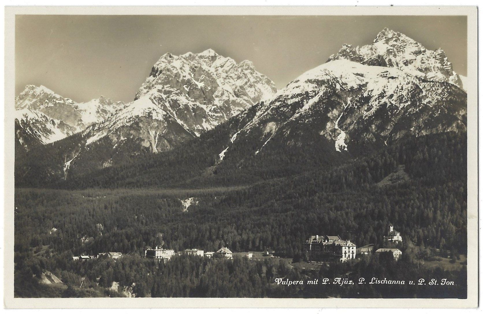 Cartoline postali: Vulpera  mit  P. Ajüz,  P.  Lischanna  u.  P.  St.  Jon – Usato da Bütschwil venduto da Jackson1A
