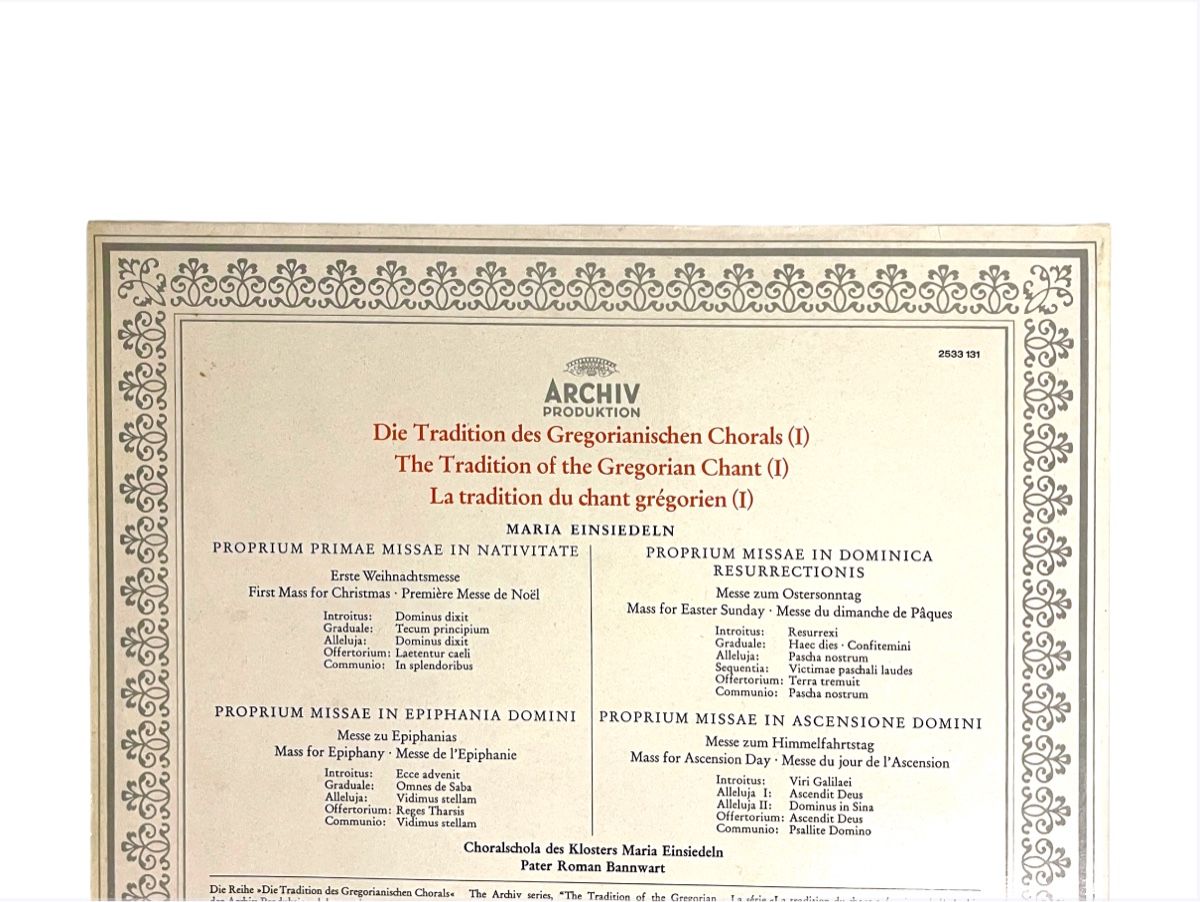 Dischi in vinile: Gregorianischer Choral Chant - Kloster Maria Einsiedeln – Usato da Luzern venduto da woti-shop 3