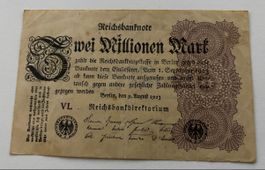 Reichsbanknote 2 Millionen Mark 1923 Deutschland