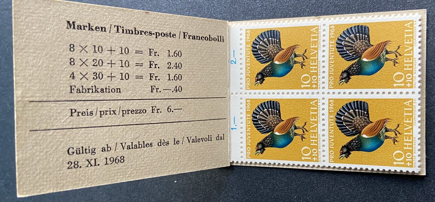 Tutti i francobolli: Pro Juventute-Markenheftchen 1968 + 1970 postfrisch – Usato da Böckten venduto da Hansi36 1
