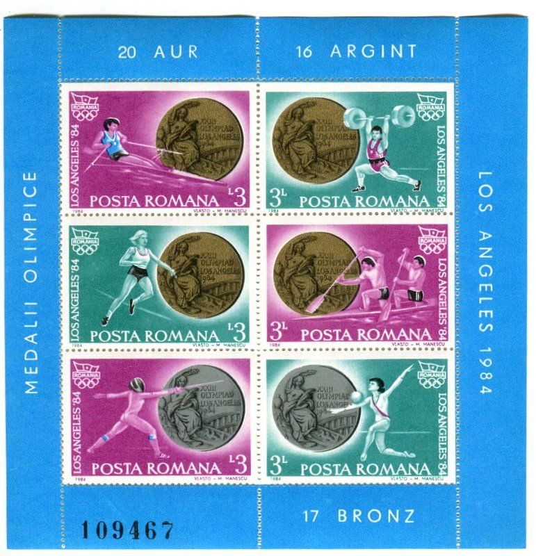 Tous les timbres: Block "Olympische Spiele". Rumänien. – Neuf avec emballage d'origine à Basel par Butsch5