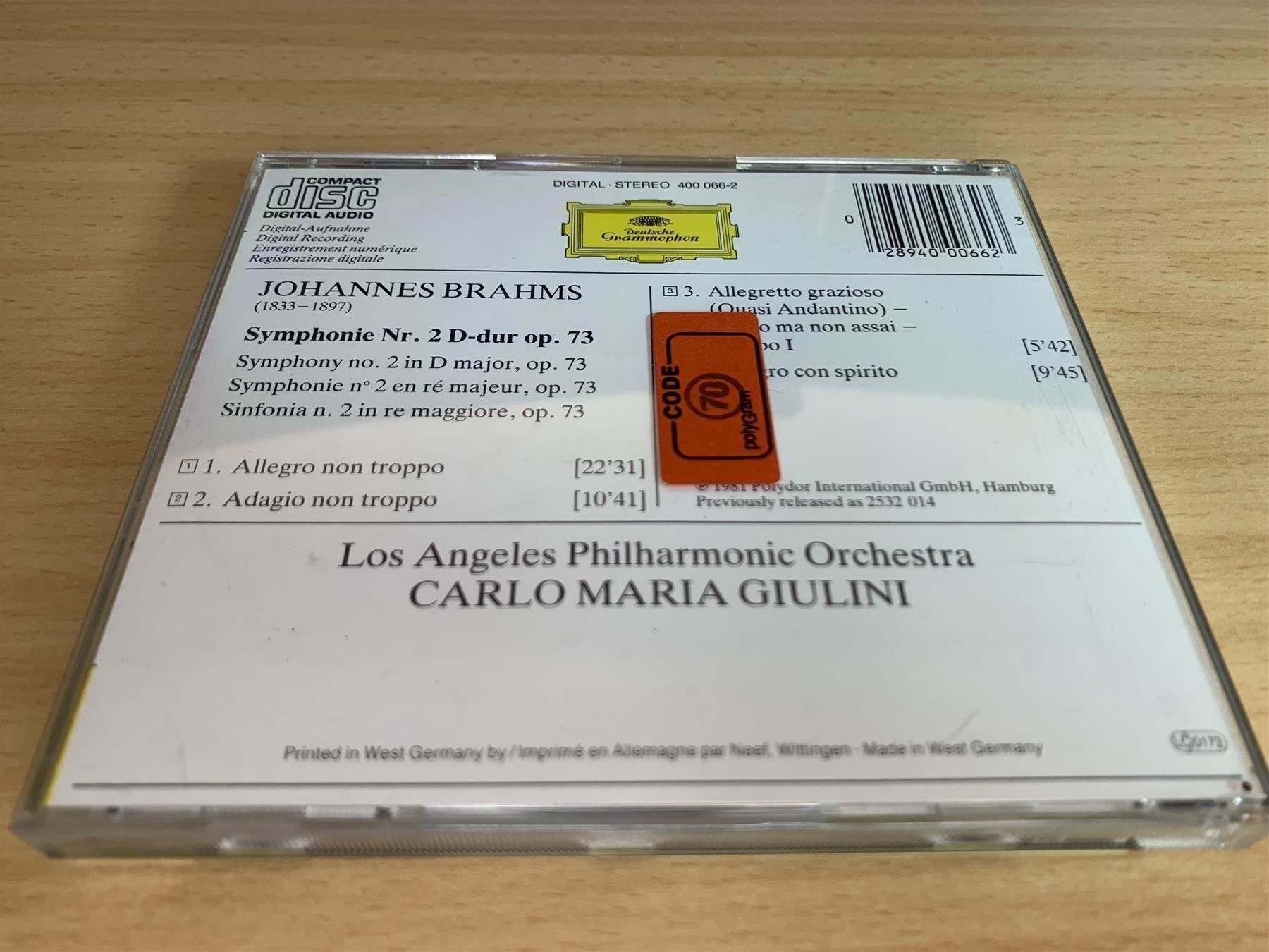 CD: Brahms - Los Angeles Philharmonic Orchestra - Symphony No. 2 – Usato da Rikon im Tösstal venduto da Alpenmutz 1