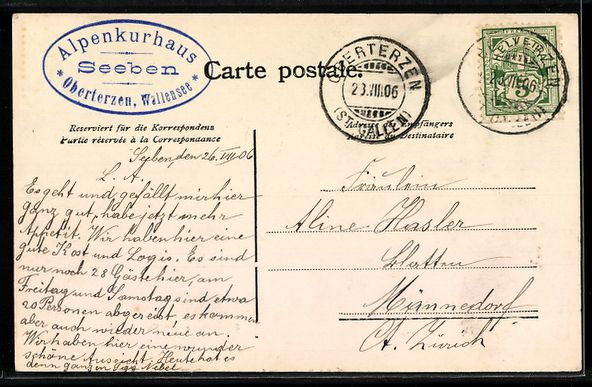 Ansichtskarten: Oberterzen /Wallensee, Kurhaus Seeben, S – Gebraucht aus Berlin von bartko-reher 1