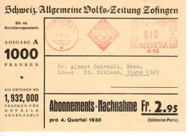 PK, Schweiz Allgemeine Volks Zeitung Zofingen