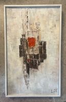 Lila Pfister „Entscheidung“ abstraktes Gemälde auf Leinwand