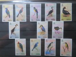 Vögel Belize Mi 384-89**, Mi 402-07** 2 perfekte Sätze