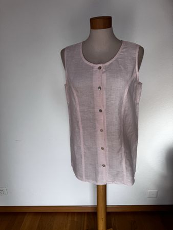 Leinen Top / Bluse / Rosa / Gr. 36