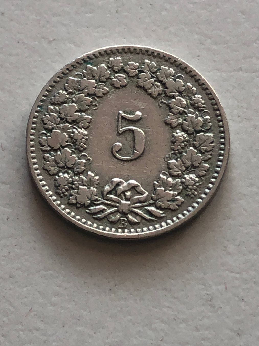 Tutti le monete: Abart 5 Rp. 1908 H ohne Querstrich – Usato da Schötz venduto da Odpa 1