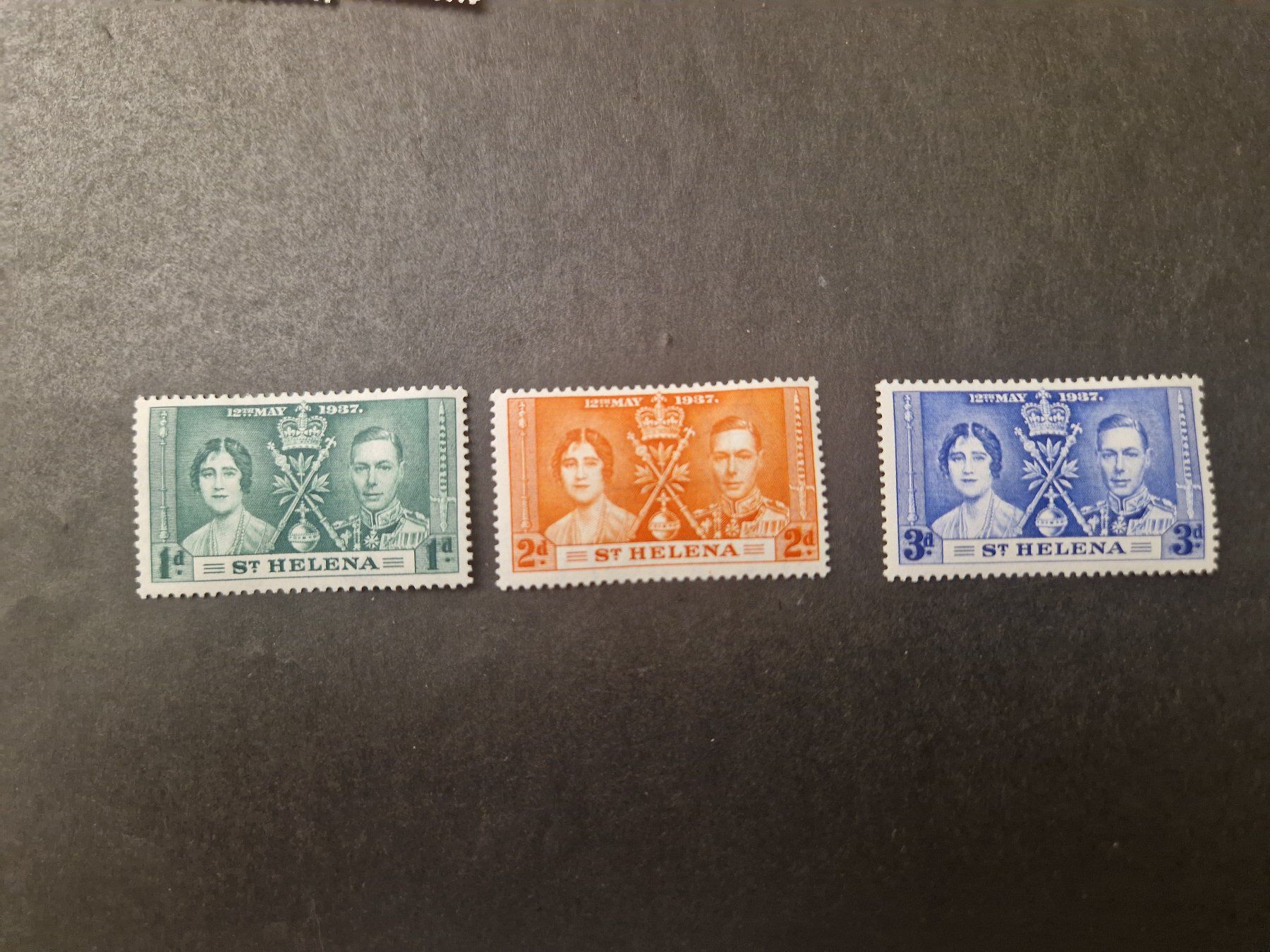 Alle Briefmarken: 3 seltene St. Helena Briefmarken 1937 – Gebraucht aus Münchwilen TG von Nonno39