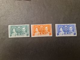 3 seltene St. Helena Briefmarken 1937
