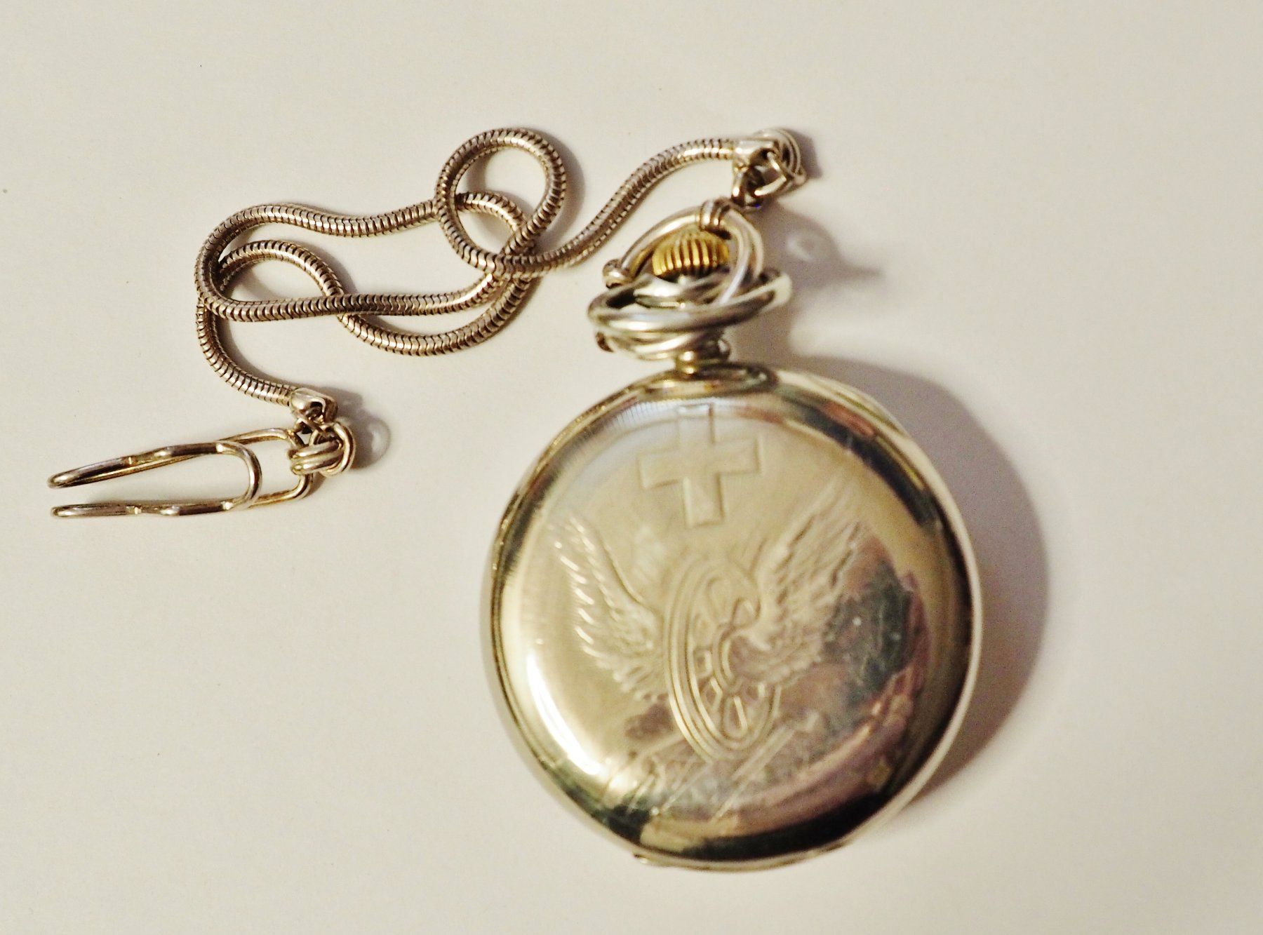 Uhren: Taschenuhr mit Uhrenkette u. Handaufzug – Gebraucht aus Trimbach von Lasser1 1