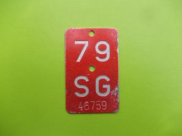 Velonummer / Fahrradnummer SG 79