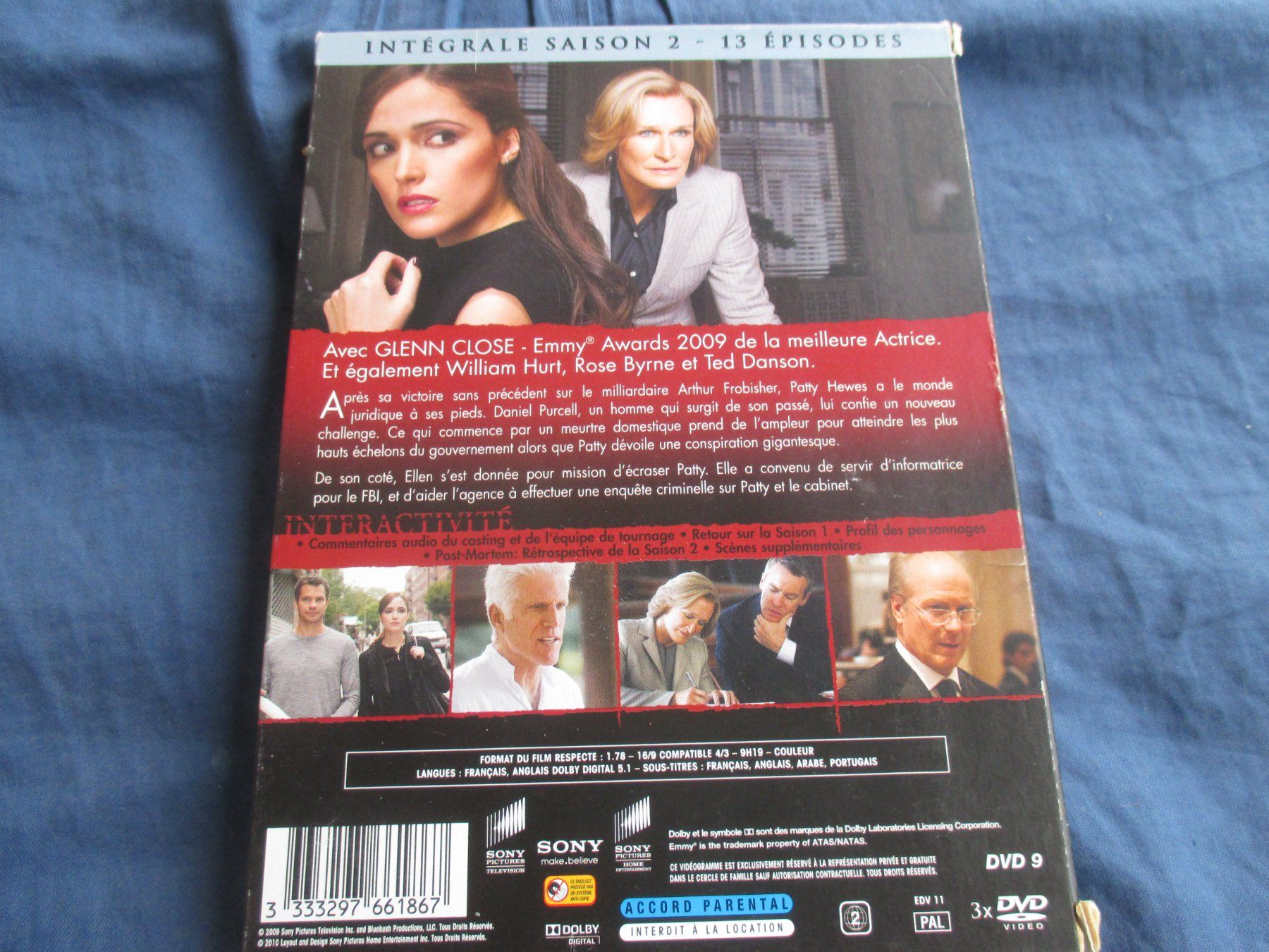 Tutti i DVDs: Damages saison 2 (Glenn Close), 3 dvd – Usato da Colombier NE venduto da Nevenma 1