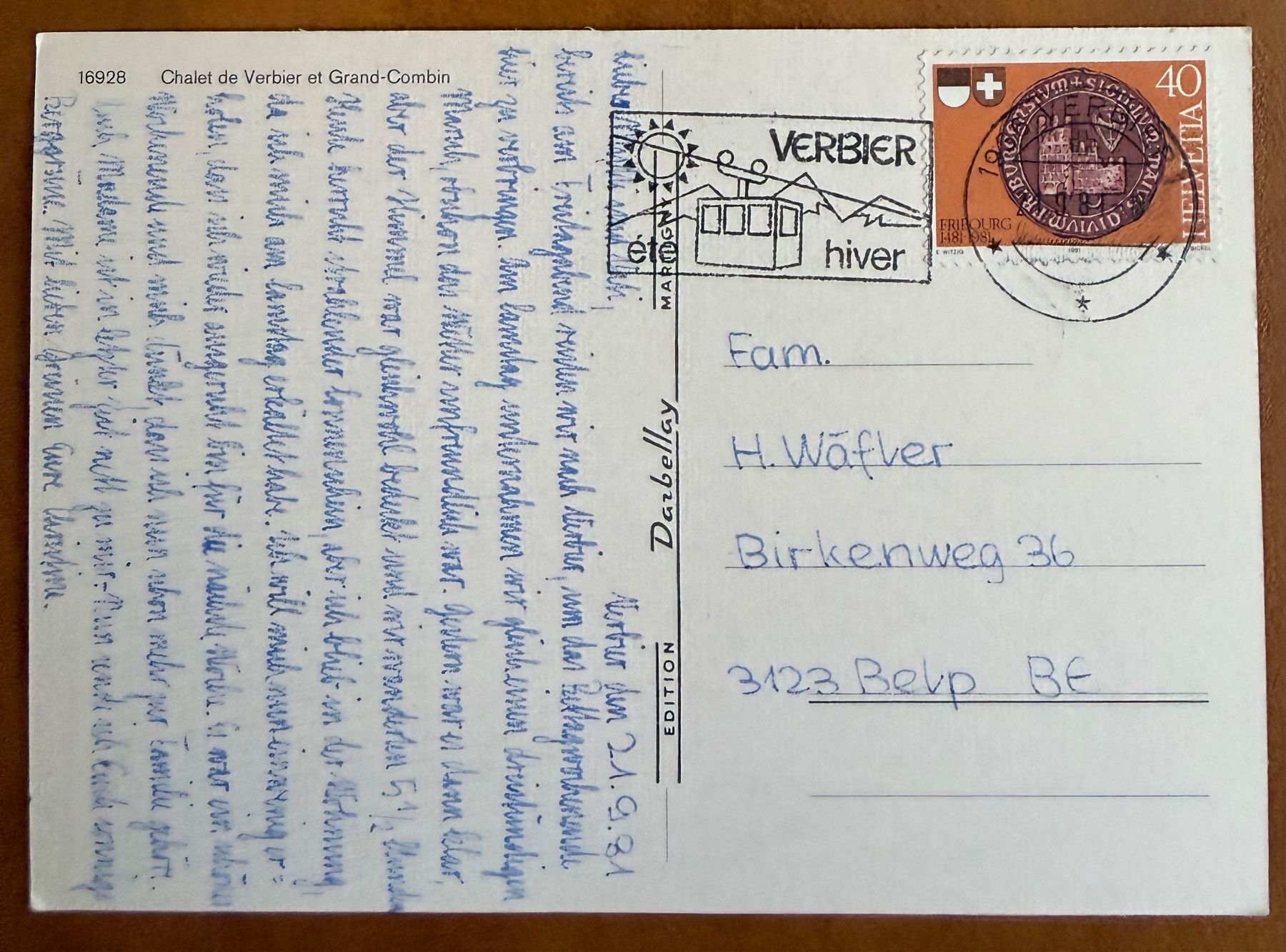 Cartoline postali: Verbier - Val de Bagne - Chalet – Usato da Lutry venduto da Ediego 1