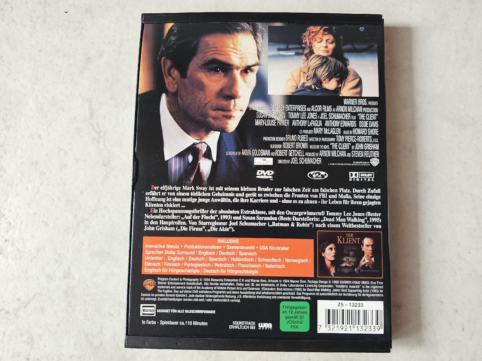 Tutti i DVDs: Der Klient  /  (Susan Sarandon & Tommy Lee Jones) – Usato da Schneisingen venduto da backstore24 1