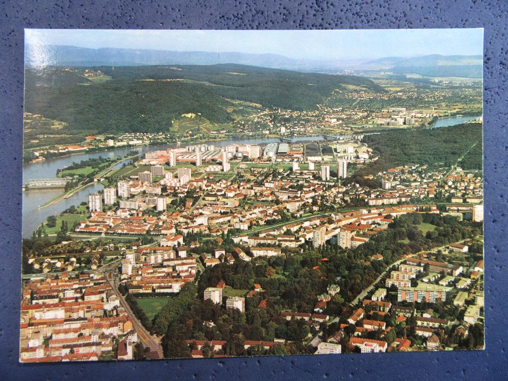 AK BL BIRSFELDEN MIT RHEINHAFEN SWISSAIR PHOTO LUFTBILD Kaufen auf