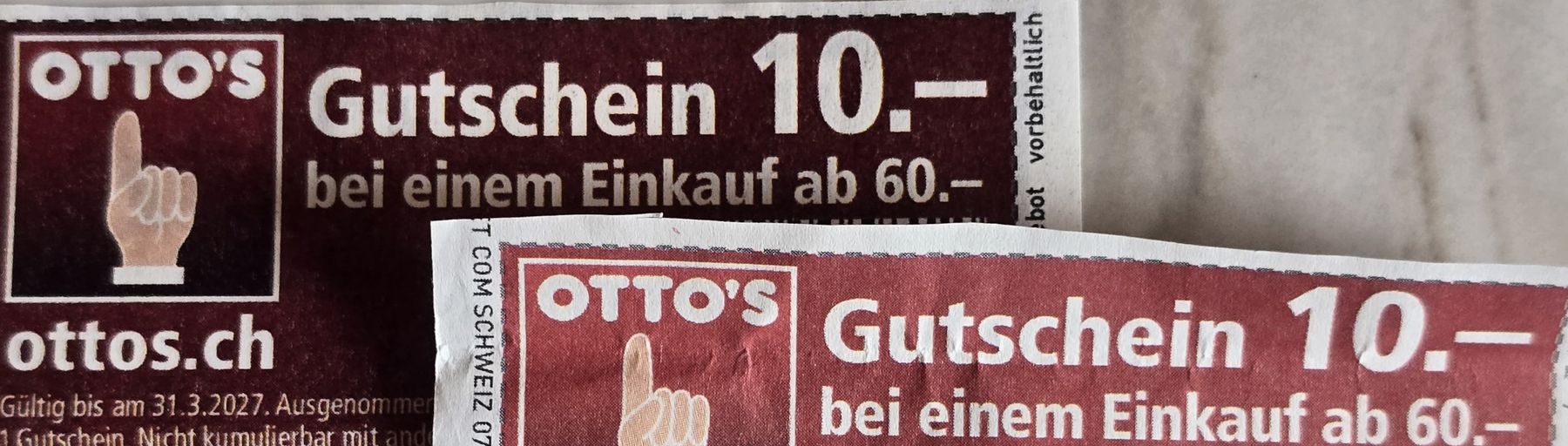 Buoni: 2x Ottos Gutschein 10,- Rabatt ab 60,- Einkauf PHYSISCH – Nuovo (secondo la descrizione) da Eschen venduto da Hab3