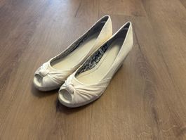 Peeptoes Sandalen Keilabsatz Gr 40 Neu