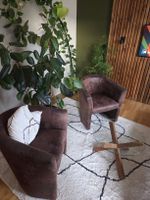 Ecksofa + Sessel braun mit Bettfunktion und Stauraum.