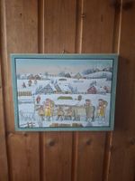 Bauernmalerei Winter Bild Kuhe Senn Haus Mädchen * 17*