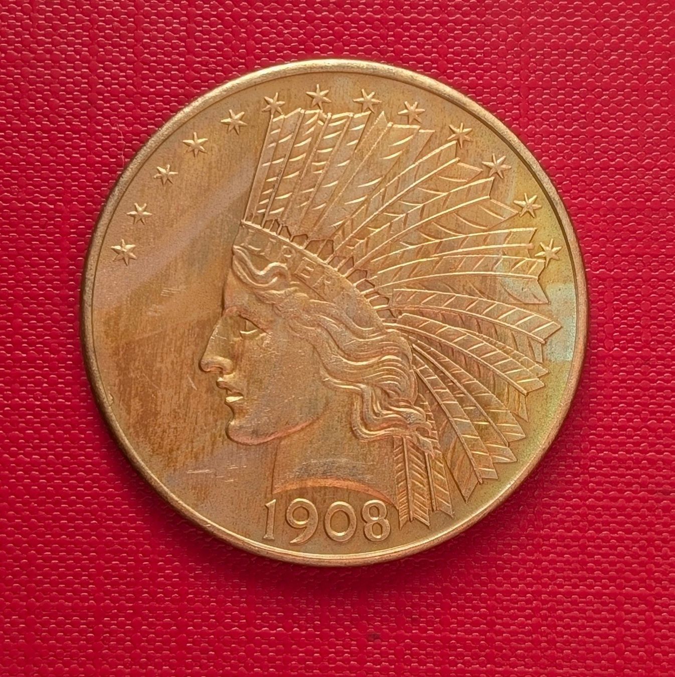 Tutti le monete: USA-Ten Dollars 1908 "Indian Head"++Goldreplik – Nuovo (secondo la descrizione) da Hittnau venduto da stamps_and_coins 1