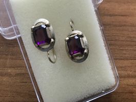 Ohrringe mit Amethyst in Silber-Fassung