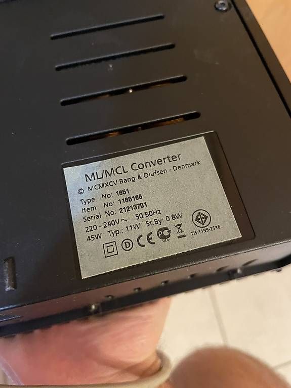 Bang & Olufsen Amplificatori: Bang Olufsen ML/MCL Converter, Typ 1651 – Usato da Wohlen AG venduto da Baboom 1