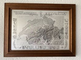 Reliefkarte Schweiz 1980 (Silberauflage)