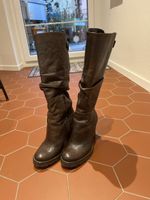 Dunkelbraune Stiefel aus Leder, Grösse 36