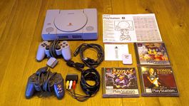 SONY PlayStation 1 mit Games, Zubehör und Original-Anleitung
