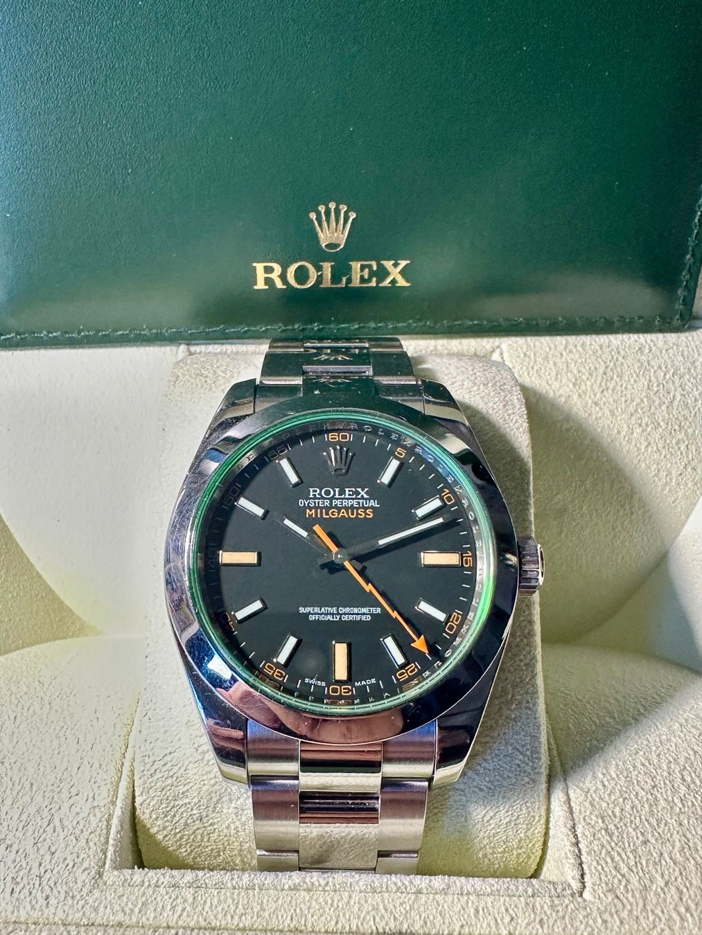 Rolex Milgauss 116400GV Black Dial, Green Sapphire (D'occasion) à ...