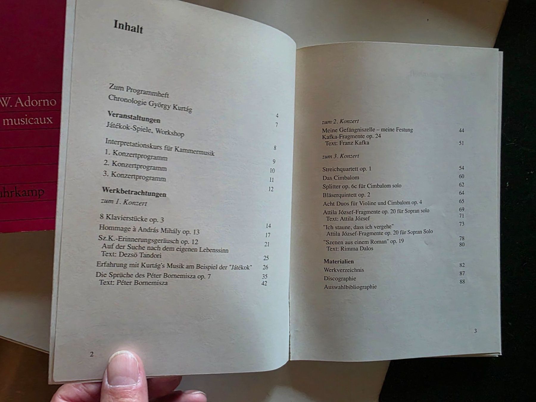 Libri: György Kurtag - Konservatorium Bern 1989 Programm Heft – Usato da Walterswil BE venduto da Lonitti 5