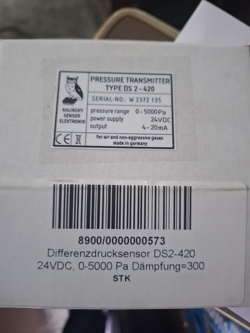 Composants électroniques: Differenzdrucksensor Kalinsky DS 2-420 0-5000 Pa 24VDC – Neuf (Voir description) à Oberegg par Mainecoonvonguisan 1