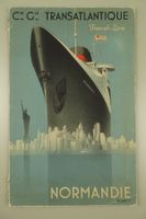 FRENCH LINE NORMANDIE, ART DECO, SCHIFFSPROSPEKT