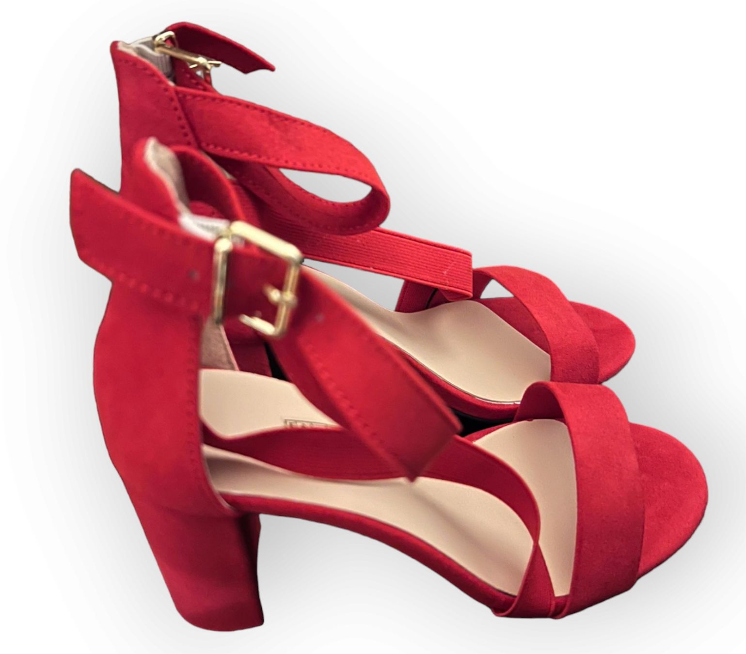 Damenschuhe: Rote Riemchensandaletten (Blockabsatz)Gr. 35 – Neu (gemäss Beschreibung) aus Langenthal von SecondChanceShop