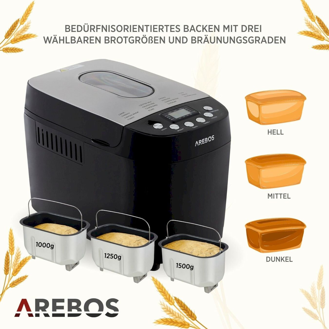 Appareils de cuisine: AREBOS Brotbackautomat Schwarz – Neuf avec emballage d'origine à Bottighofen par zaap 3