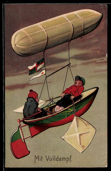 Photos & posters: Zeppelin mit einem Ruderboot als Gondel – D'occasion à Berlin par bartko-reher