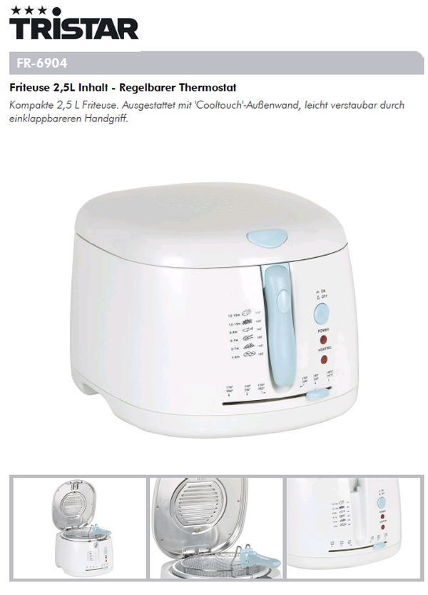 Elettrodomestici da cucina: Fritteuse 2,5L Inhalt - FR-6904 – Nuovo e nell'imballaggio originale da Opfikon venduto da Trodat5430 1