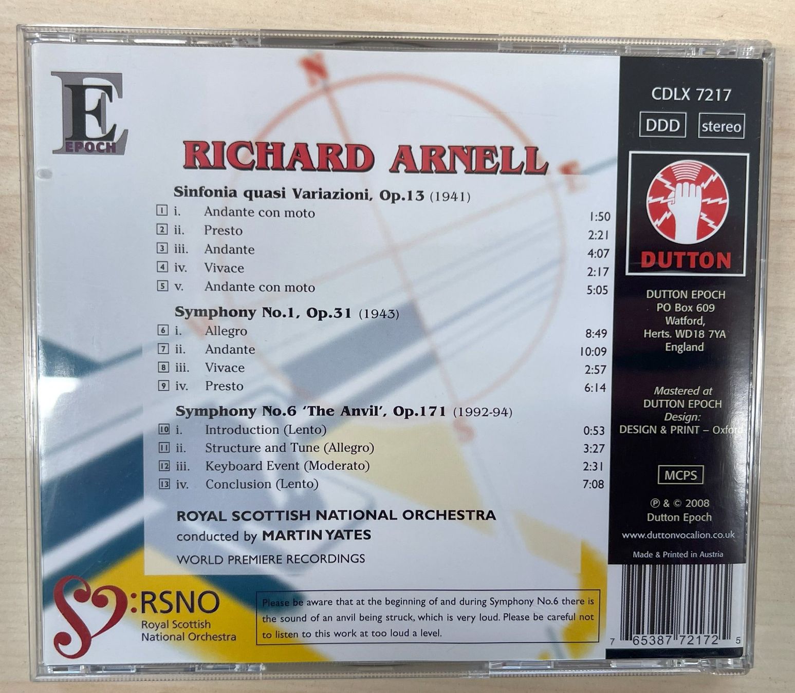 CD: RICHARD ARNELL CD – Usato da Oftringen venduto da Vucki 1
