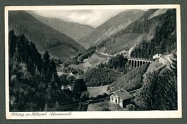 AK sw Schwarzwald D Höllsteig,Höllental,Dampfzug ≈ 1948 